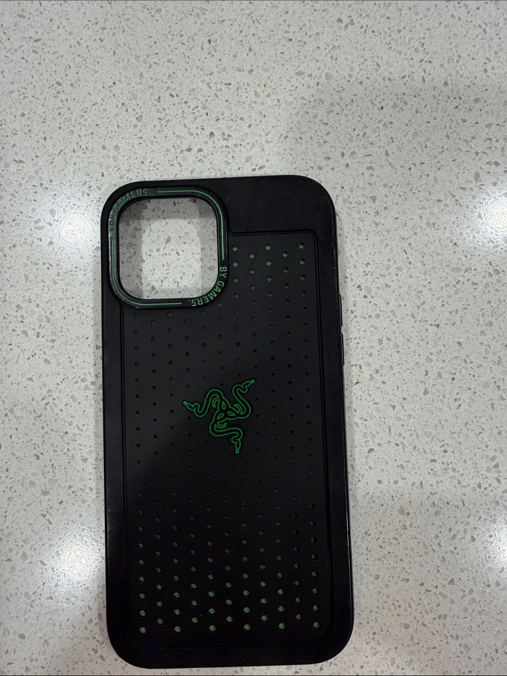 Razer Black Phone Case with Green Logo and Accents